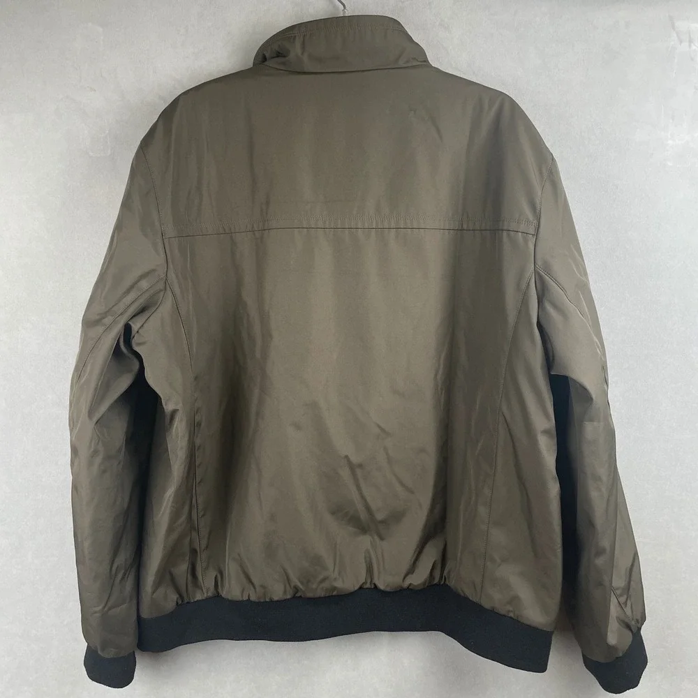 Andrew Marc Men XL Olive Green Full Zip Quilted Lined Military Hip Bomber Jacket